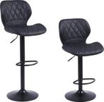 Alora barkruk alice zwart 2 per set barstoelen barset, Verzenden, In hoogte verstelbaar, 60 tot 90 cm, Nieuw