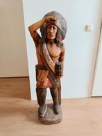 Houten hout massief beeld houtsnijwerk indiaan 120 cm hoog, Ophalen