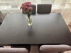 Uitschuifbare Eettafel met 4 Stoelen, Ophalen, Gebruikt, 100 tot 150 cm, 50 tot 100 cm