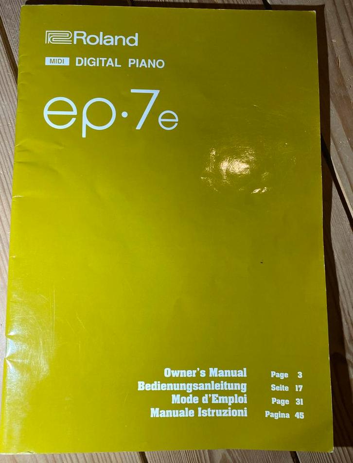 Roland EP-7e MIDI Digital Piano Handleiding, Boeken, Tijdschriften en Kranten, Zo goed als nieuw, Ophalen of Verzenden