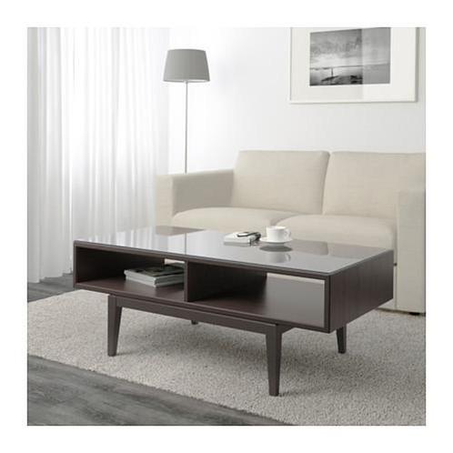 Ikea Regissör salontafel bruine kleur met glasplaat., Huis en Inrichting, Tafels | Salontafels, Zo goed als nieuw, Ophalen