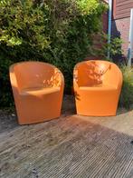 Oranje kunststof tuinstoelen, Tuin en Terras, Ophalen, Zo goed als nieuw, Kunststof