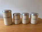Vintage emaille blikken (koffie, suiker, thee en beschuit), Verzamelen, Blikken, Ophalen of Verzenden, Gebruikt, Koffie, Overige merken