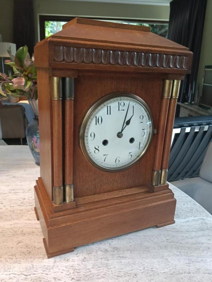Fraaie mantelklok - werkend - zeer nette staat, Antiek en Kunst, Antiek | Klokken, Ophalen