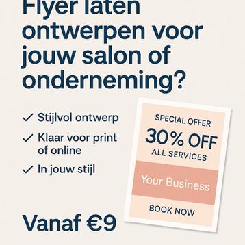 Flyer laten ontwerpen voor jouw salon of onderneming? Vanaf  beschikbaar voor biedingen