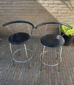 2x bar krukken zwart chroom als nieuw, Huis en Inrichting, Barkrukken, Ophalen, Met voetsteun, 60 tot 90 cm, Zo goed als nieuw