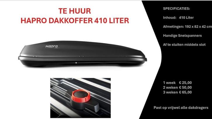 Grote dakkoffer te huur huren Hapro 410 liter Regio Utrecht, Hobby en Vrije tijd, Overige Hobby en Vrije tijd, Zo goed als nieuw