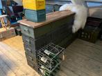 Balie / Bar van Legerkisten 2m lang , voor winkel, kroeg etc, Ophalen of Verzenden, 200 cm of meer, Minder dan 50 cm, 75 cm of meer