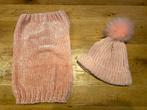 Roze Muts en Sjaal Setje, 134 t/m 140, Ophalen of Verzenden, Zo goed als nieuw, Meisje