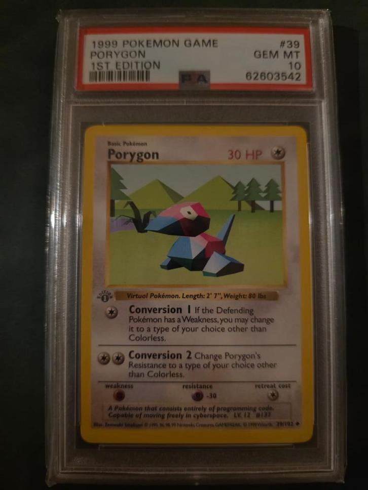 Porygon 1st Edition Shadowless PSA 10, Hobby en Vrije tijd, Verzamelkaartspellen | Pokémon, Nieuw, Ophalen of Verzenden