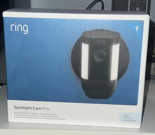 Ring Spotlight Cam Pro (zwart), Audio, Tv en Foto, Videobewaking, Nieuw, Buitencamera, Ophalen of Verzenden