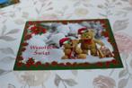 Kerst Postkaart - 2 Teddy's in de Sneeuw, Kerstmuts, Polen, Verzenden, 1980 tot heden, Ongelopen, Feest(dag)