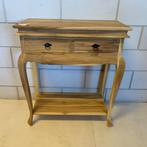 Sidetable - massief teak - 70 x 35 cm - 2 lades - TTM Wonen, Huis en Inrichting, Tafels | Sidetables, Nieuw, 25 tot 50 cm, Teakhout