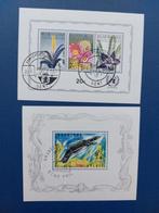Postzegel Belgie 1965 2 FDC Blokken Flora, Antwerpen Zoo, Postzegels en Munten, Verzenden, Gestempeld, Frankeerzegel