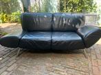 Hummel tweezits leren bank zwart verstelbaar chaise longue, Ophalen, Metaal, 150 tot 200 cm, Tweepersoons