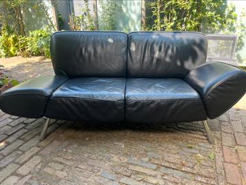 Hummel tweezits leren bank zwart verstelbaar chaise longue beschikbaar voor biedingen