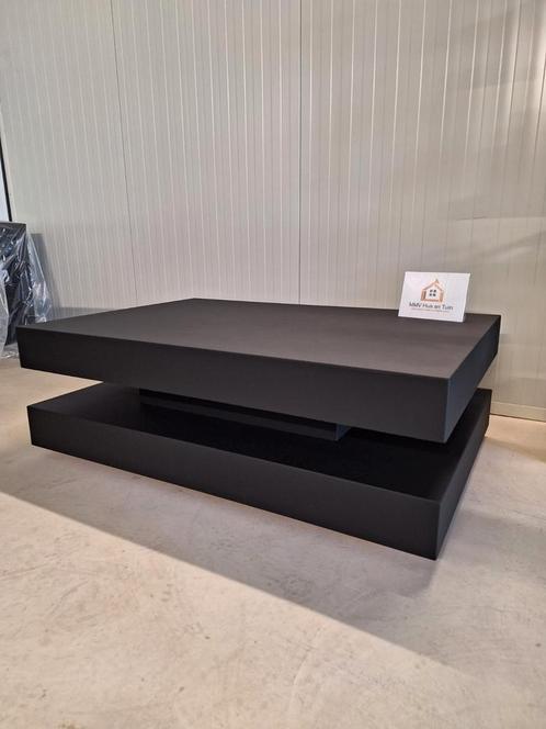 Hamburger Sandwich salontafel 120x80x43cm eiken zwart, Huis en Inrichting, Tafels | Salontafels, Nieuw, Minder dan 50 cm, 50 tot 100 cm