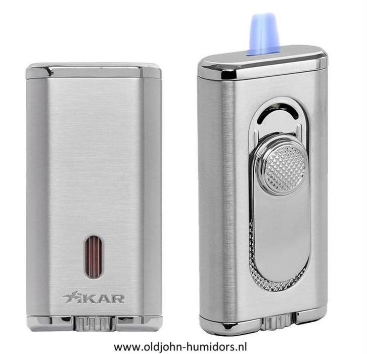 XIKAR SIGAARAANSTEKER VERANO FLAT JETFLAME SILVER      sas60, Verzamelen, Rookartikelen, Aanstekers en Luciferdoosjes, Nieuw, Aansteker