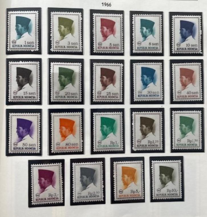 19x 1966 Pres. Soekarno, Postzegels en Munten, Postzegels | Azië, Postfris, Oost-Azië, Ophalen of Verzenden
