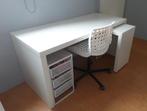 Bureau wit met uitschuif, Huis en Inrichting, Bureaus, Ophalen, Zo goed als nieuw, Bureau