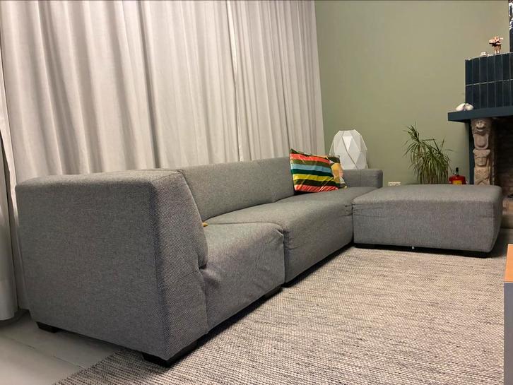 Montel Bank met Hokker en los hoekdeel. Modulair bankstel, Huis en Inrichting, Banken | Bankstellen, Zo goed als nieuw, 200 tot 250 cm
