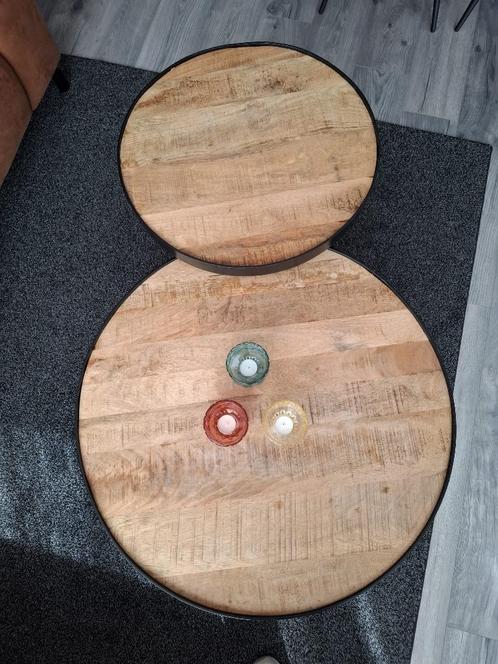 Industriele Mango salontafel, Huis en Inrichting, Tafels | Salontafels, Zo goed als nieuw, Minder dan 50 cm, 50 tot 100 cm, 50 tot 100 cm