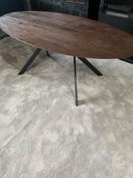 Ovale mangohouten eettafel 200cm met stalen poot, Huis en Inrichting, Tafels | Eettafels, Info@savoireinteriors.com, 100 tot 150 cm