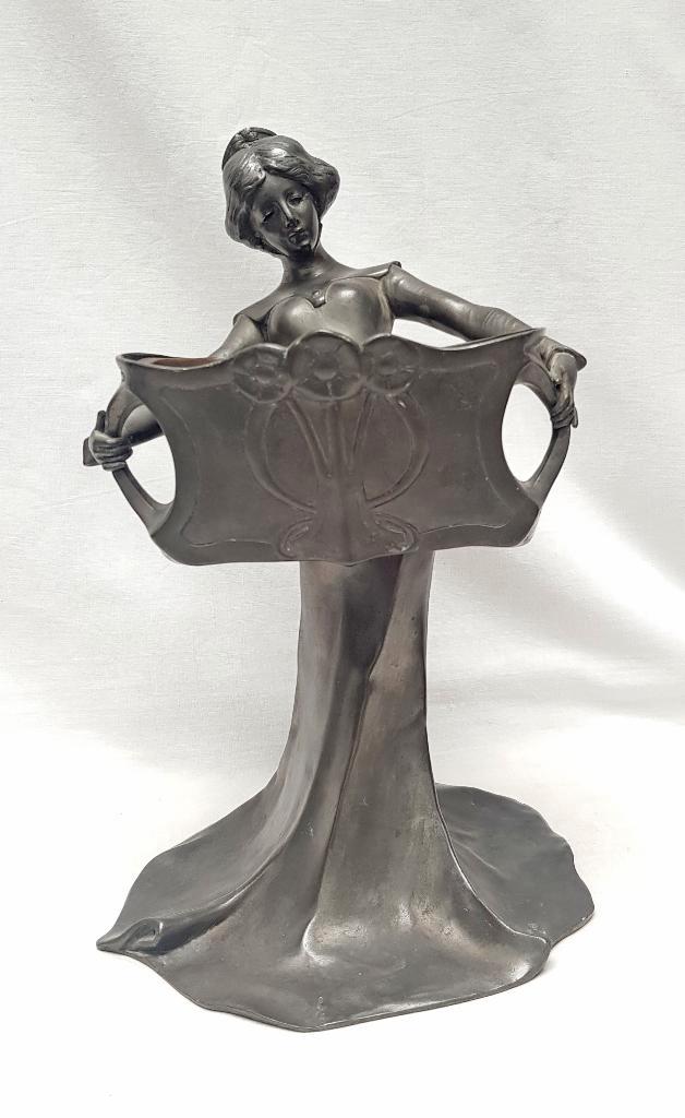 Art Nouveau Mini-Jardiniere - Piquemal., Antiek en Kunst, Antiek | Tin, Ophalen of Verzenden