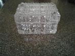 kristallen bakje, bonbonschaal op voet,bladvorm ,plat, Antiek en Kunst, Ophalen of Verzenden