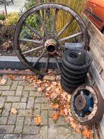 6 oude wagen wielen, Ophalen