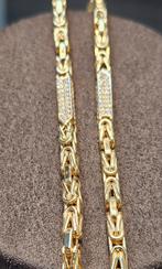 Prachtige Koningsketting 14karaat goud met zirkonia steen, Ophalen of Verzenden, Nieuw, Goud, Goud