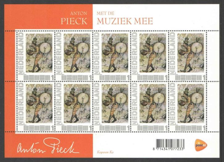Postzegels Anton Pieck: Met de muziek mee, Postzegels en Munten, Postzegels | Nederland, Postfris, Na 1940, Ophalen of Verzenden