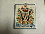 Koningin Wilhelmina, jubileum tegeltje W 1898 - 1938, Verzamelen, Koninklijk Huis en Royalty, Ophalen of Verzenden, Zo goed als nieuw