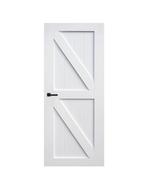 Landelijke binnendeur barndeur wit voorgelakt in stomp, Niet ingevuld, 80 tot 100 cm, Binnendeur, Niet ingevuld