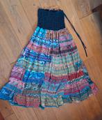 Mooie zijden rok jurk met stroken boho ibiza, Overige kleuren, Ophalen of Verzenden, Maat 36 (S), Gedragen