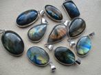 partij mix verzilverde labradoriet natuursteen hangers, Sieraden, Tassen en Uiterlijk, Kettinghangers, Overige kleuren, Nieuw