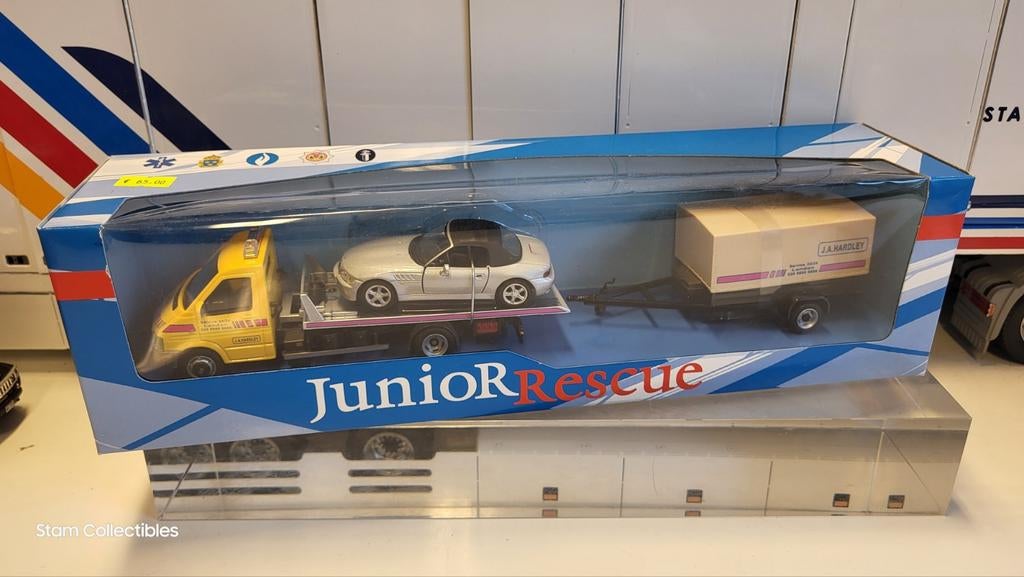 Cararama Rescue Volkswagen LT met BMW Z3, Hobby en Vrije tijd, Modelauto's | 1:43, Overige merken, Auto, Ophalen of Verzenden