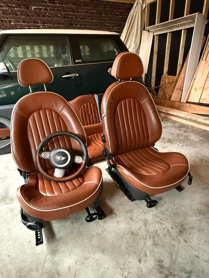 Interieur Mini Cooper  bruin leder R52, Auto-onderdelen, Interieur en Bekleding, Mini, Gebruikt, Ophalen