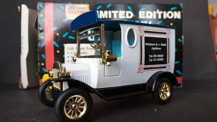 Ford model T money Bank Schiphorst Apeldoorn 1'24 Pol, Hobby en Vrije tijd, Modelauto's | 1:24, Zo goed als nieuw, Ophalen of Verzenden