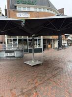 Horeca parasol met heaters, verlichting en verrijdbaar, Ophalen, Gebruikt, Zweefparasol, Waterdicht