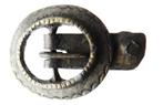 Schoengesp, vaste tussenstijl, knoopvoering  zilver a497, Antiek en Kunst, Antiek | Kleding en Accessoires, Ophalen of Verzenden