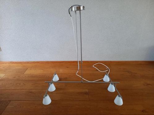 Hanglamp met 6 kelkjes, Huis en Inrichting, Lampen | Hanglampen, Zo goed als nieuw, 75 cm of meer, Ophalen
