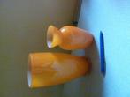 Glas - 2 vaasjes oranje, Ophalen of Verzenden, Zo goed als nieuw