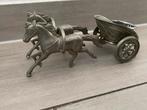 Vintage tinnen paarden met wagentje., Antiek en Kunst, Antiek | Tin, Ophalen of Verzenden