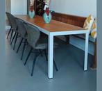 Eettafel 3 meter, kerkbank, 4 stoelen, Ophalen, 200 cm of meer, Zo goed als nieuw, Vijf personen of meer