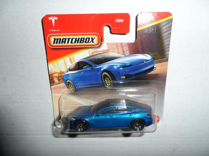 Matchbox - Tesla Model S (licht-blauw) 1:64, Hobby en Vrije tijd, Modelauto's | Overige schalen, Nieuw, Auto, Ophalen of Verzenden