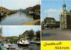 Groeten uit Akkrum - 3 afb dorp water - ongelopen, Verzamelen, Ansichtkaarten | Nederland, Ophalen of Verzenden, Voor 1920, Ongelopen