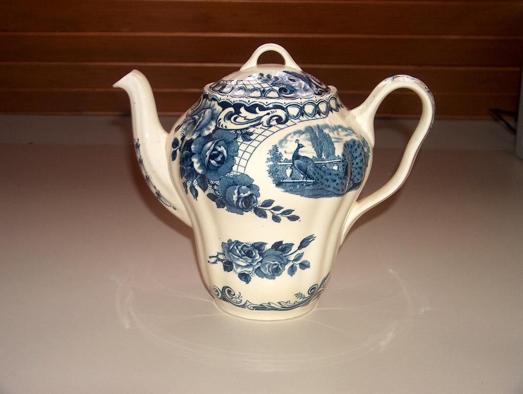 koffiepot, ceramique, petrol, Keramiek, Overige typen, Ophalen of Verzenden, Zo goed als nieuw