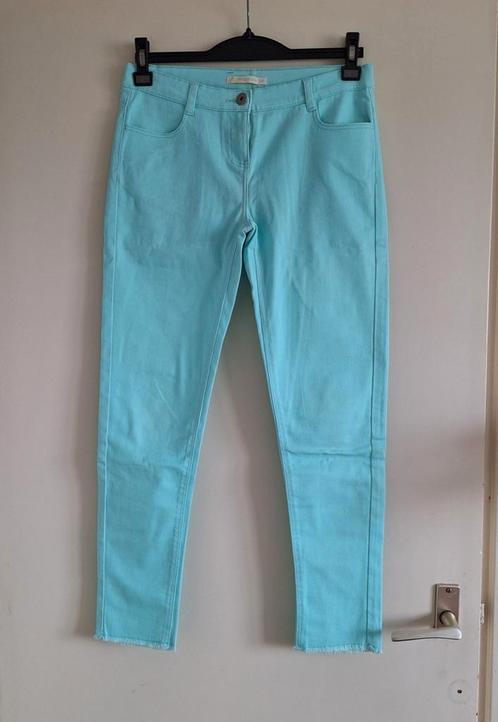 Mintgroene spijkerbroek maat 164, Kinderen en Baby's, Kinderkleding | Maat 164, Zo goed als nieuw, Meisje, Broek, Ophalen of Verzenden