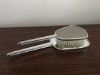 Kammenset  Borstel + spiegel zilverkleurig, Antiek en Kunst, Curiosa en Brocante, Ophalen of Verzenden
